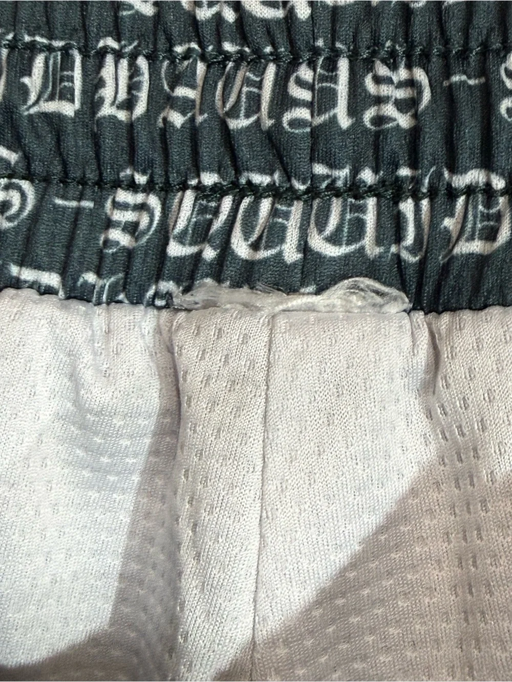 Squidhaus Mesh Athletic Shorts Old Money Green Signature Print Size M
